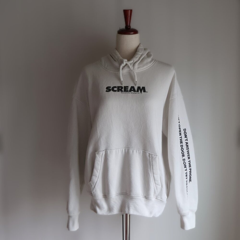 Hollister Scream (1996) Hoodie Mens M Off White Distressed Horror